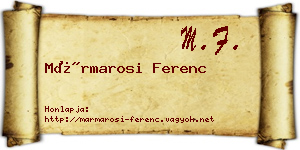 Mármarosi Ferenc névjegykártya