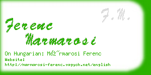 ferenc marmarosi business card